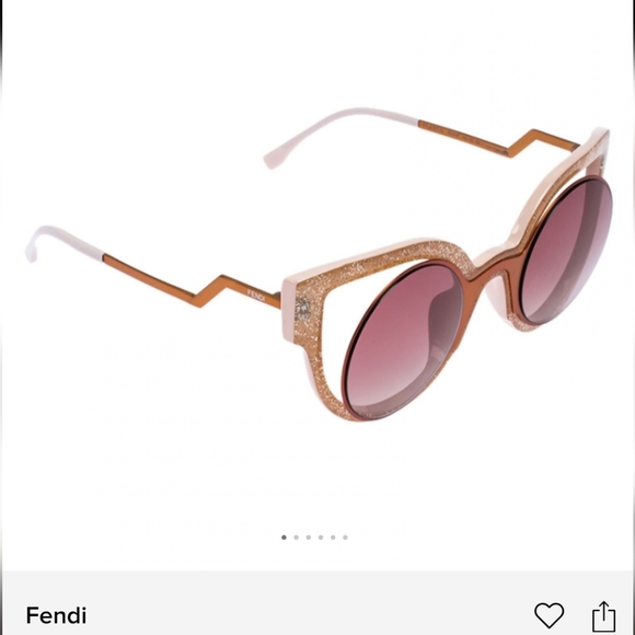 Fendi Metallic Orange/Pink Glitter Paradeyes Sunglasses - Picture 6 of 6